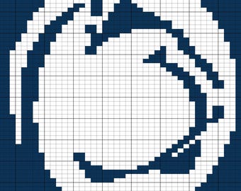 Wzór na gruby koc inspirowany Uniwersytetem Stanowym Pensylwanii/Robiony ręcznie/Robiony palcami/Wykres