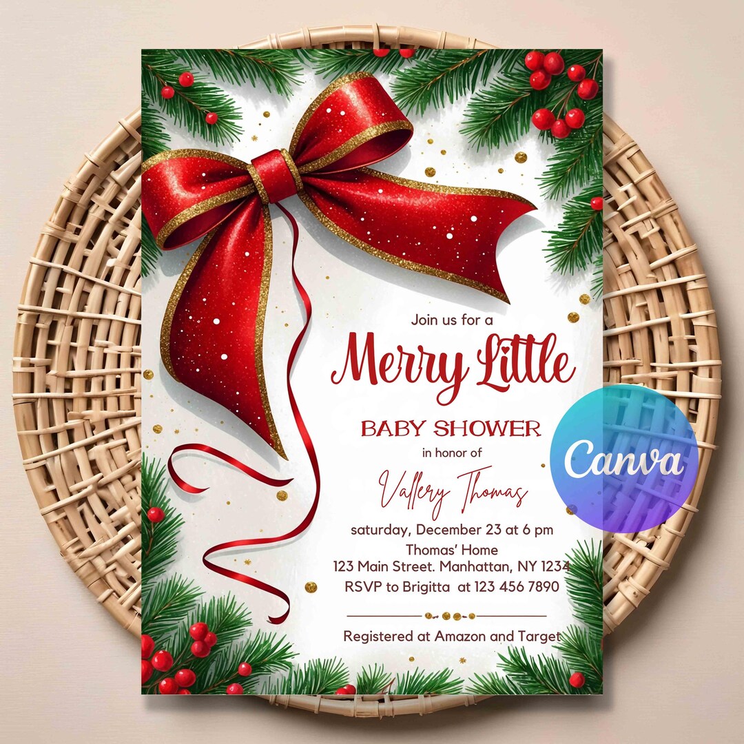Plantilla de invitación para baby shower de Papá Noel / Invitación ...
