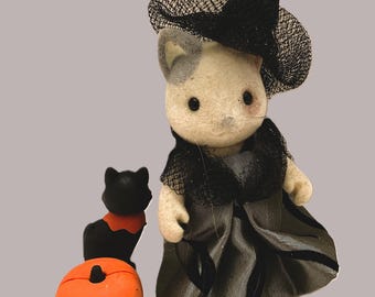 Travestimento da strega gotica per Halloween, ideale per i personaggi Sylvanian Calico.