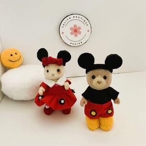 Mickey and Minnie Dress Up Clothing for Calico Sylvanian Characters