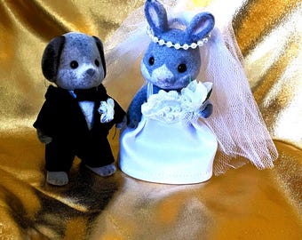 Wedding Bride Gown Groom Suit Communion Flower Girl Dress Up Clothing for Calico Sylvanian Characters