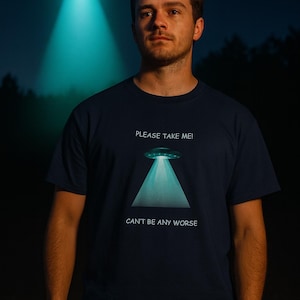 E.T. Lustiges T-Shirt: &quot;Take Me Now&quot; Alien Graphic Tee