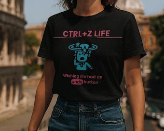 Maglietta I.T Ctrl + Z Life / Regalo divertente per informatici, ingegneri del software, sviluppatori e appassionati di tecnologia