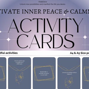 Inner Peace Aktivitätskarten, Selbstpflege Geschenke, Selbstliebe Karten, Selbstwert, Inner Peace Cards, Wellness, Dankbarkeit, printable Cards Downloads
