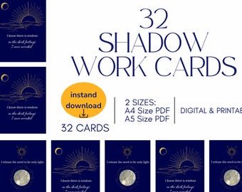 Tarjetas de afirmación para el trabajo con la sombra, sanación del niño interior (descarga digital), autosanación, autoestima, reflexión interior