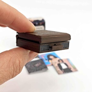 Dollhouse-size close record player in vintage style for 1:12 music scene