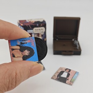 Miniature printed CD covers and cases for 1:12 dollhouse diorama display