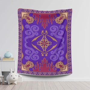 Wandtapijt Aladdin, decor magisch tapijt, Arabian Nights muurkunst, boho muur hangen, decor geest, oosters tapijt, fantasie muurdecoratie