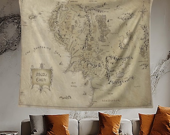 Tapiz de mapa de la Tierra, tapiz de mapa de la Tierra para pared, decoración de fantasía, póster, decoración de habitación geek