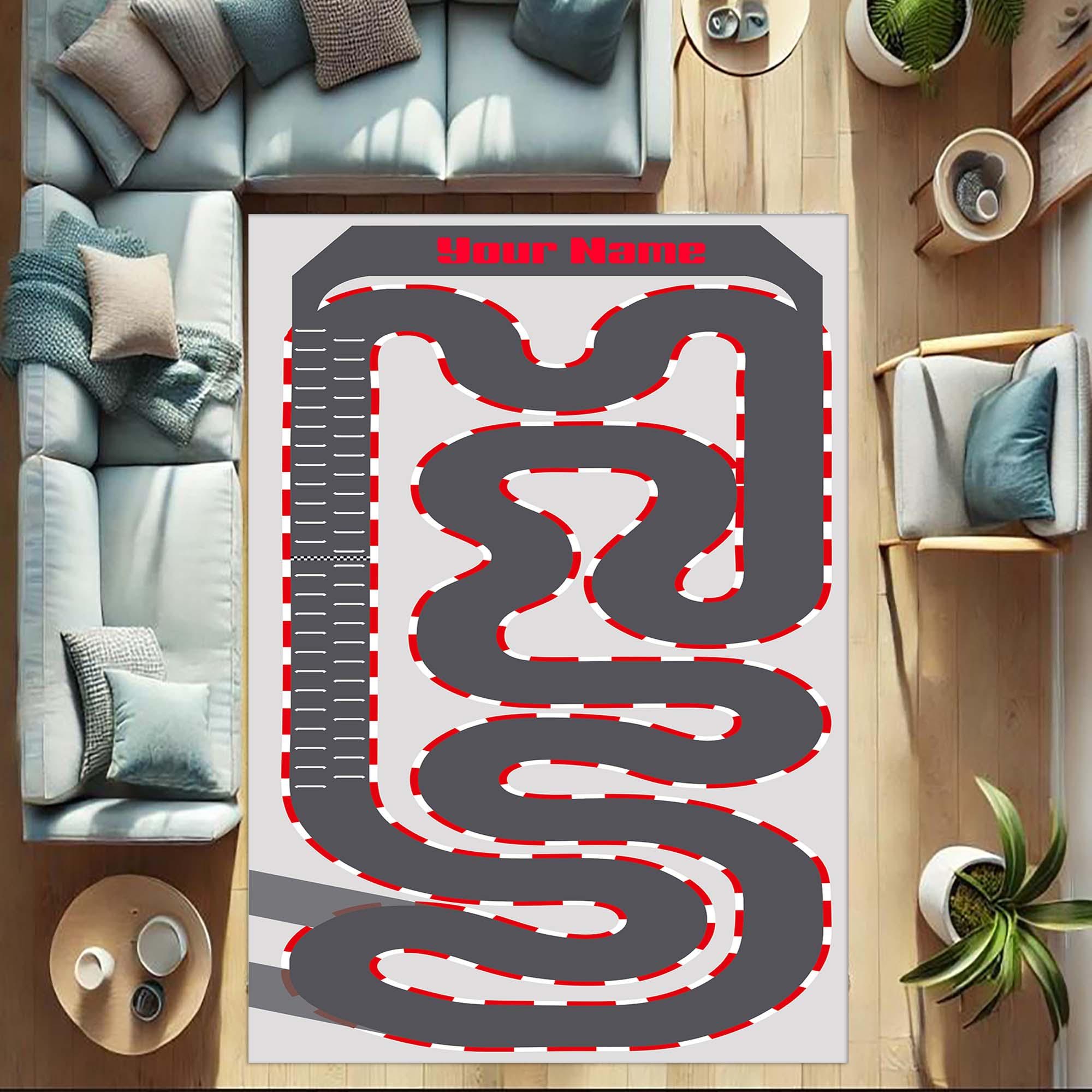 Race Track Rug, Kids Play Rug, Gamer Room Rug, Gaming Decor, Racing ...
