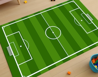 Soccer field rug, Football rug, Kids soccer rug, Playroom rug, Sports rug, Green field rug, Toddler rug, Boys room rug, Soccer play rug