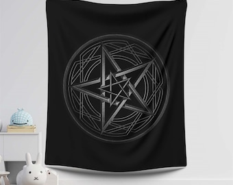 Pentagram Tapestry, Occult Wall Art, Gothic Room Decor, Witchcraft Banner, Dark Aesthetic Tapestry, Satanic Wall Hanging, Witchy Home Decor
