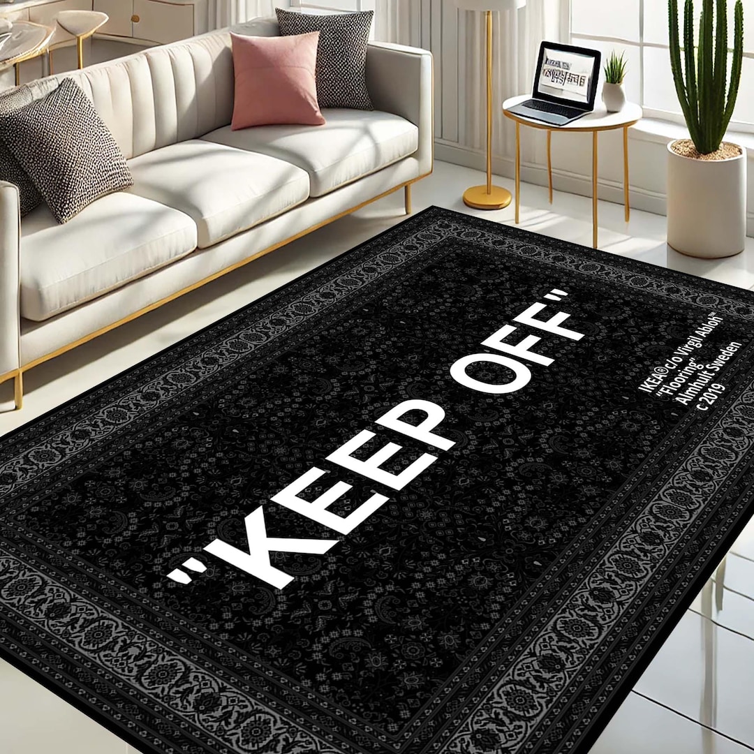 Keep Off Rug Turf Keep off Rug, Statement Carpet, Modern Rug, Trendy Area Rug, Cool Text ...