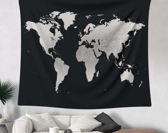 世界地図タペストリー、壁掛け、地理アート、教育地図、ヴィンテージスタイル、冒険テーマ、リビングルームの装飾、ホームオフィスの壁アート