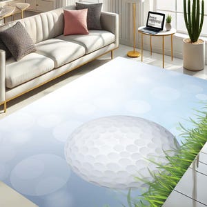 Golf Rug, Sports Carpet, Golf Ball Mat, Athlete Rug, Golf Game Mat, Golf Themed Rug, Sportsman Room, Cozy Golf Rug, Clubhouse Mat