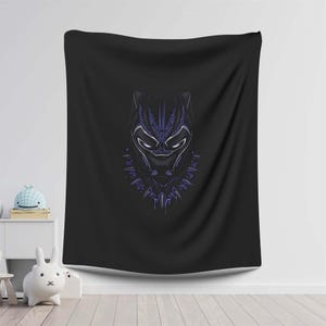 Wandtapijt Panther King, decor Wakanda Warrior, Vibranium Power Art, Afro-futuristisch ontwerp, heroïsche tribale esthetiek, stealth-panterprint