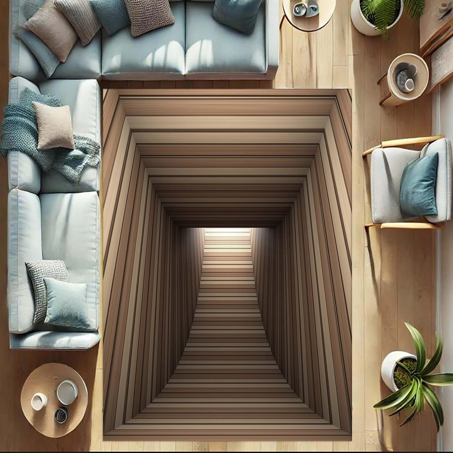 Integrative Visual Rug 3D Rug, Illusion Carpet, Tunnel Rug, Optical Floor, Living Room Mat ...