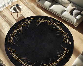 Tappeto rotondo fantasy, tappeto estetica dark da romanzo leggendario, tappeto cerchio magico, arredamento mistico per la casa, regalo geek, arredamento per la stanza della terra
