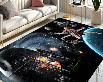 Star Wars Teppich, Death Star Teppich, Raumteppich, Sci Fi Teppich, Star Wars Dekor, Star Wars Teppich, Teppich für Teenager, Männerhöhle