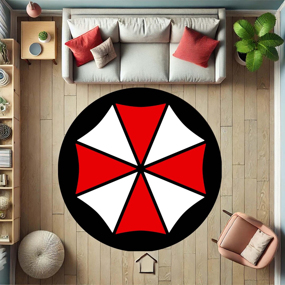 Biohazard Round Rug: Gamer Room Decor, Zombie Apocalypse Theme - Etsy