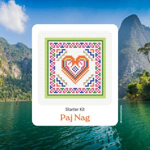 Hmong Cross Stitch Kit: Paj Ntaub Embroidery