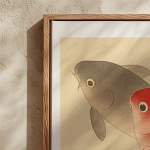 Japanischer Koi-Kunstdruck im Holzschnittstil von Ohara Koson | Archivpapier | Verschiedene Größen Bild 6