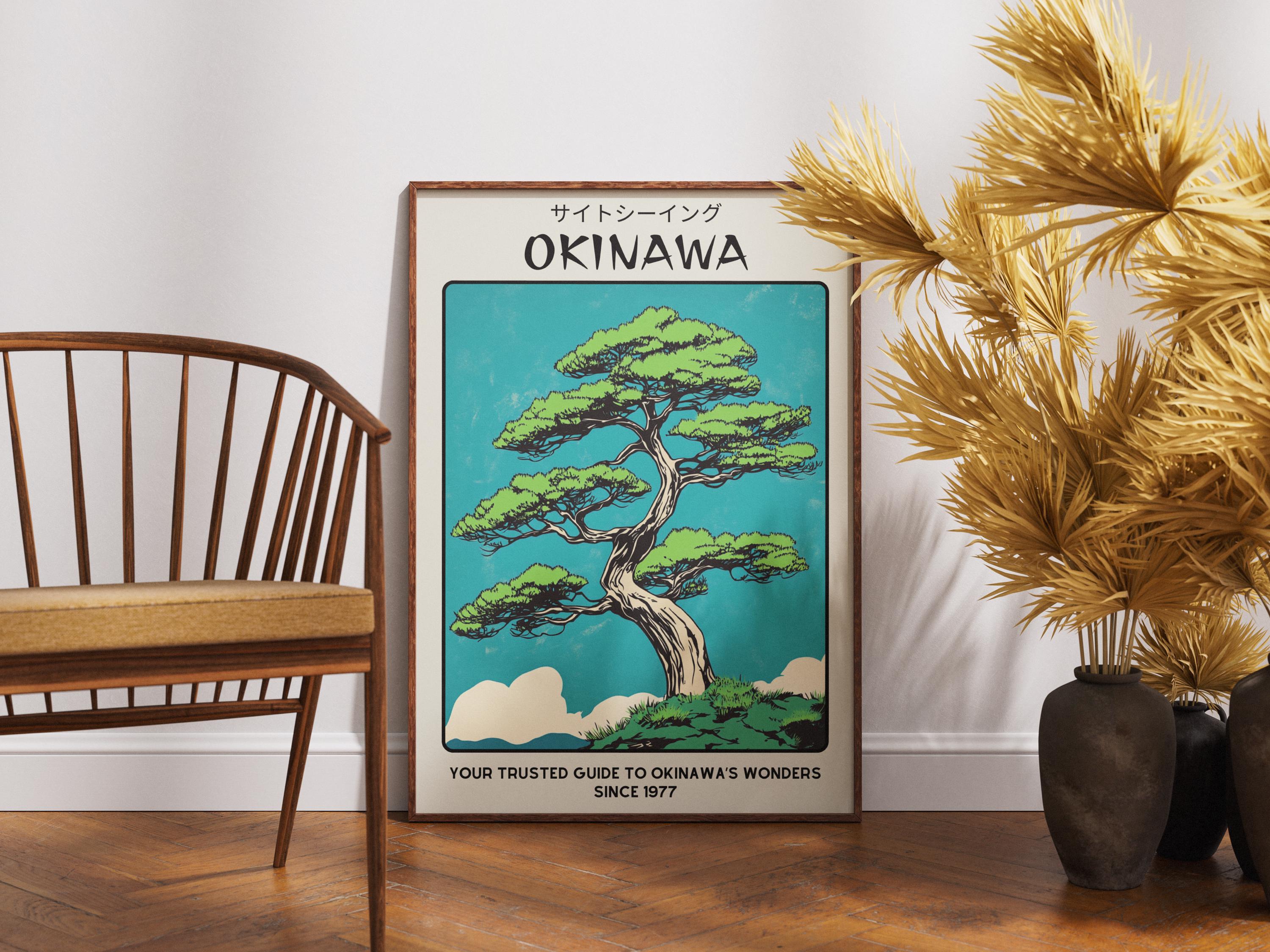 Vintage Okinawa Travel Poster – Japanese Landscape Art (digital