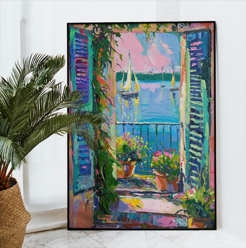 Henri Matisse Window Poster, Open Shutters Sea View Art Print, Mediterranean Coastal Wall Art for Home Decor, Gift Idea, Wall Art Print
