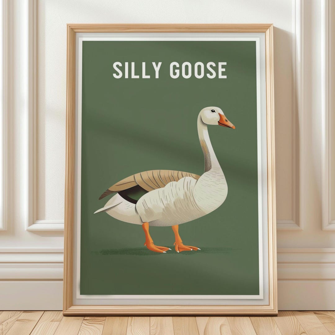 Silly Goose Wall Art, Sage Green Nursery Decor, Gender Neutral Baby ...
