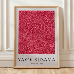Impresión de Yayoi Kusama Infinity Nets: Arte minimalista abstracto rojo