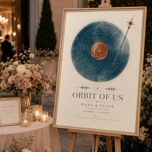 First Dance Song Art: Celestial Orbit with Custom Names