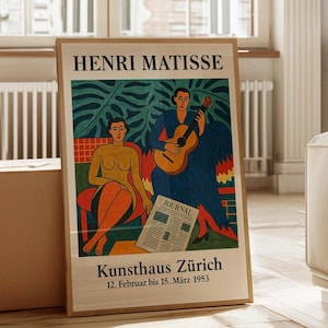 Estampe d'Henri Matisse, Musicien et nu | Décoration murale fauviste, exposition de 1953