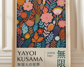 Yayoi Kusama Floral Art Print, Japanese Exhibition Poster