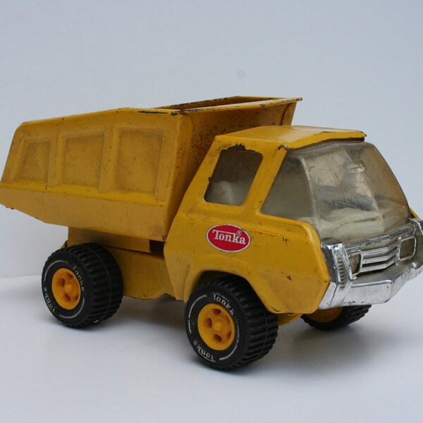 VIntage 1970's Metal Tonka Truck Mini Yellow Dump Truck