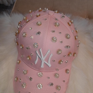 Bling Hat: Adjustable Rhinestone & Pearl Embellished Cap