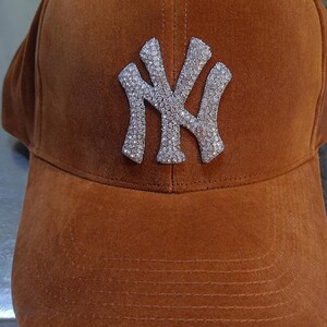 Embellished NY Logo Velvet Baseball Cap - Rust Brown Men main image 4