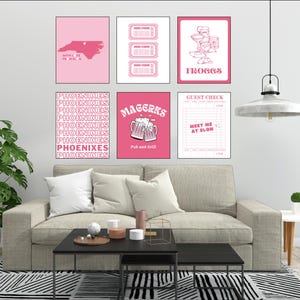 Pink Elon University Prints | Wall Art | College Prints | Elon | Dorm Decor | Pink