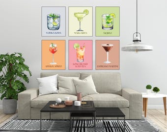 Bar Cart Prints | Wall Art | Apartment Decor