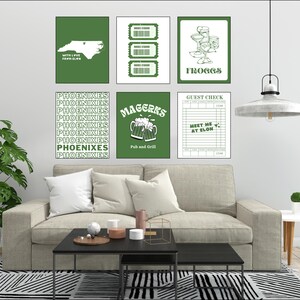 Green Elon University Prints | Wall Art | College Prints | Elon | Dorm Decor