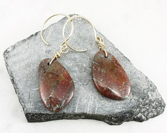 Red Chrysocolla Earrings, gemstone earrings, stone earrings, handmade, stone earrings, healing crystals, crystal earrings,  boho jewelry
