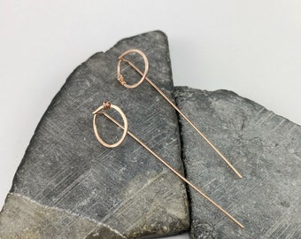 Gold Hoop Post Earrings, Minimalist, Post, Studs, Mixed Metal Jewelry