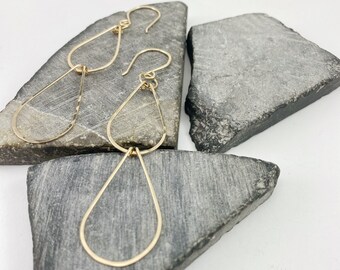 2-Tier Sterling Gold Waterfall Earrings, droplet earrings, open teardrop earrings, waterfall earrings, statement earrings