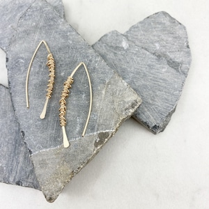 Gold Threader Earrings: Sterling Silver Boho Open Hoops