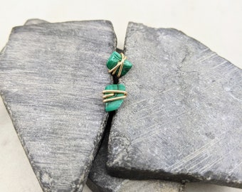 14K Gold Fill Wrapped Malachite Stud Earrings, Minimalist, Post, Studs,  Birthstone Jewelry