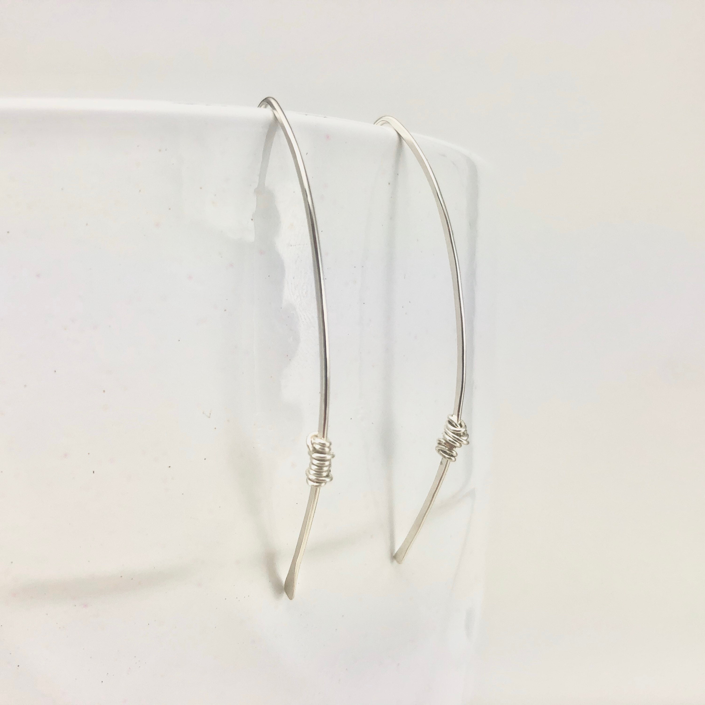 Hammered Silver Threader Earrings Silver Threaders Hammered Etsy UK