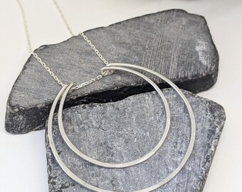 Hammered Sterling Silver Crescent Moon Necklace: Dainty Boho Pendant