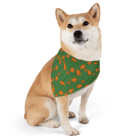 Floral Dog Bandana Collar: Adjustable Pet Scarf