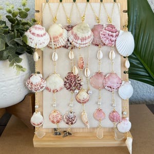 Ocean Inspired Car Charm | Seashell, Sea Glass, Shark Teeth Rearview Mirror Hanger | Coastal Car Accessories