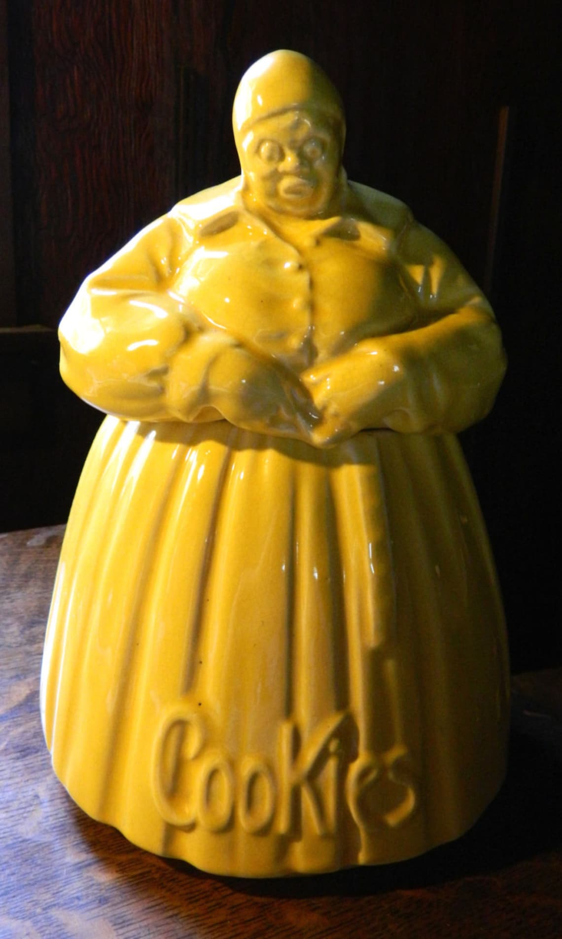 McCoy Pottery Mammy Cookie Jar with Yellow Glaze 1948 version Etsy