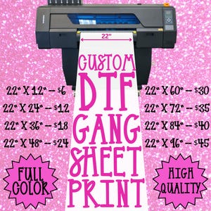 DTF Gang Sheet Transfer, Custom DTF Print, DTF Print Design, Custom Heat Transfer, Wholesale Dtf Print, Custom Logo Sheet, Direct to Film